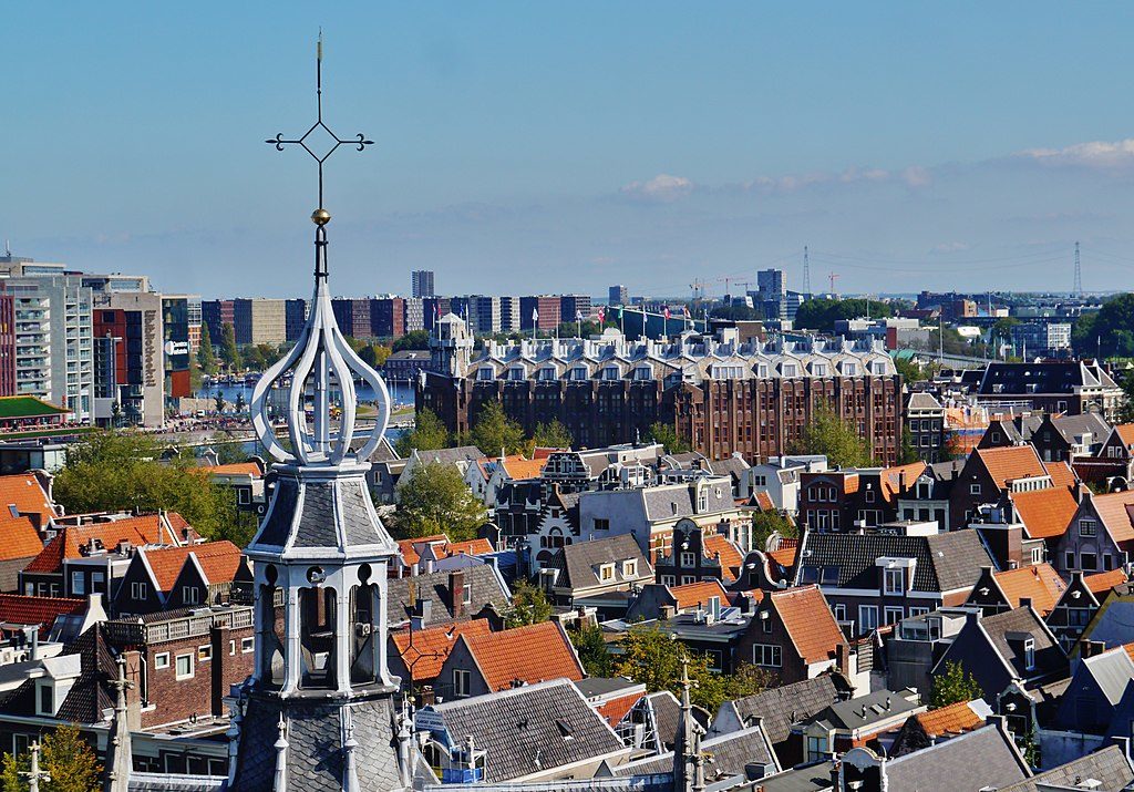 Vue sur Amsterdam depuis le clocher de l'Oude Kerk.