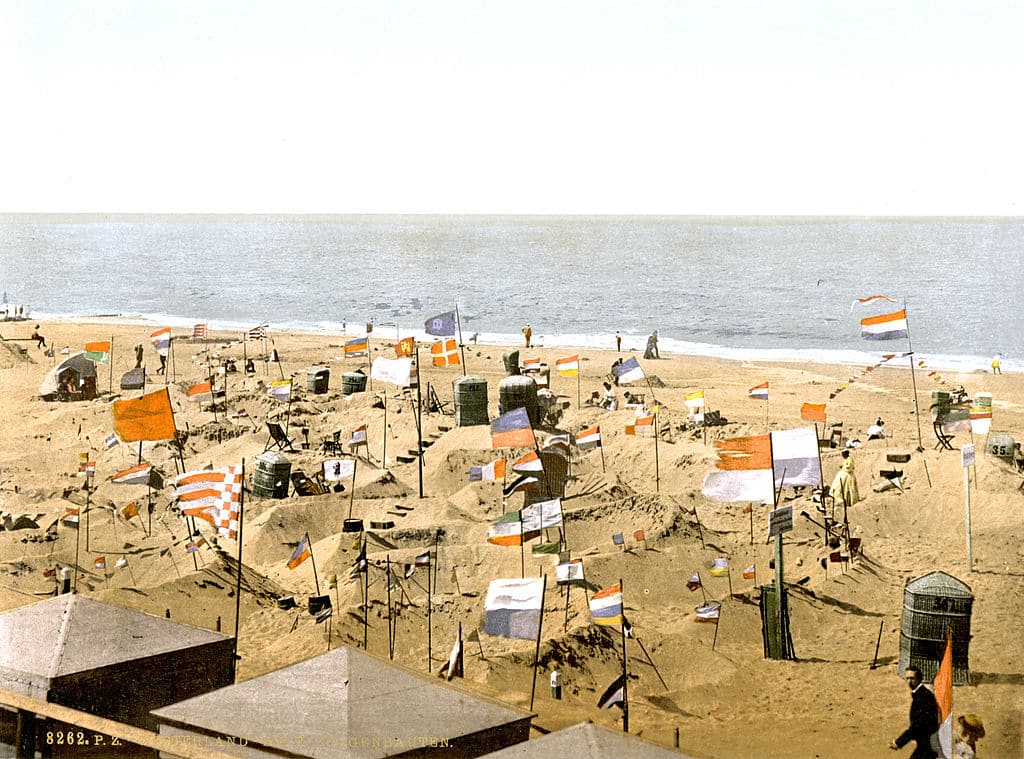 Plage sur l'île de Sylt en Allemagne en 1900.