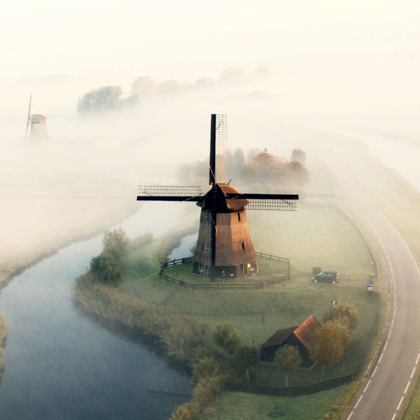 Paysage néerlandais dans This is Holland, voyage en 5D au-dessus des Pays-Bas.