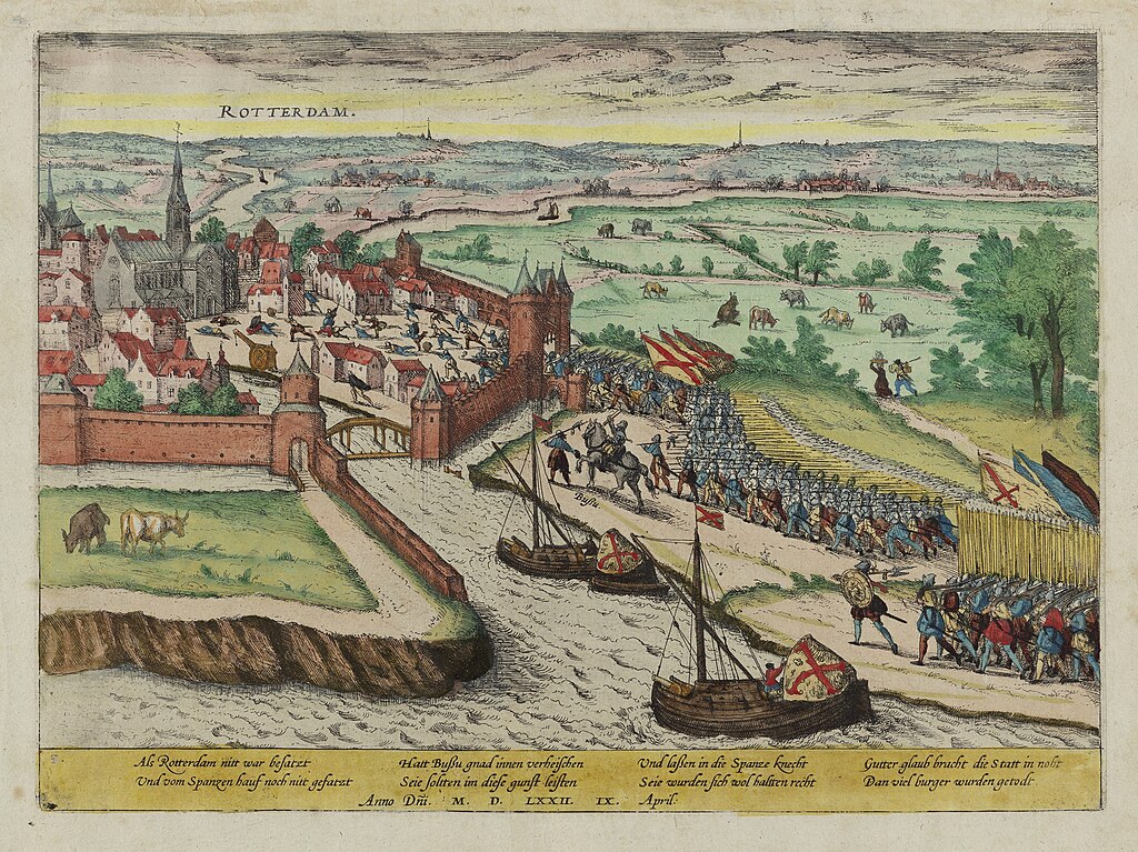 Attaque de Rotterdam par les troupes espagnoles en 1572.