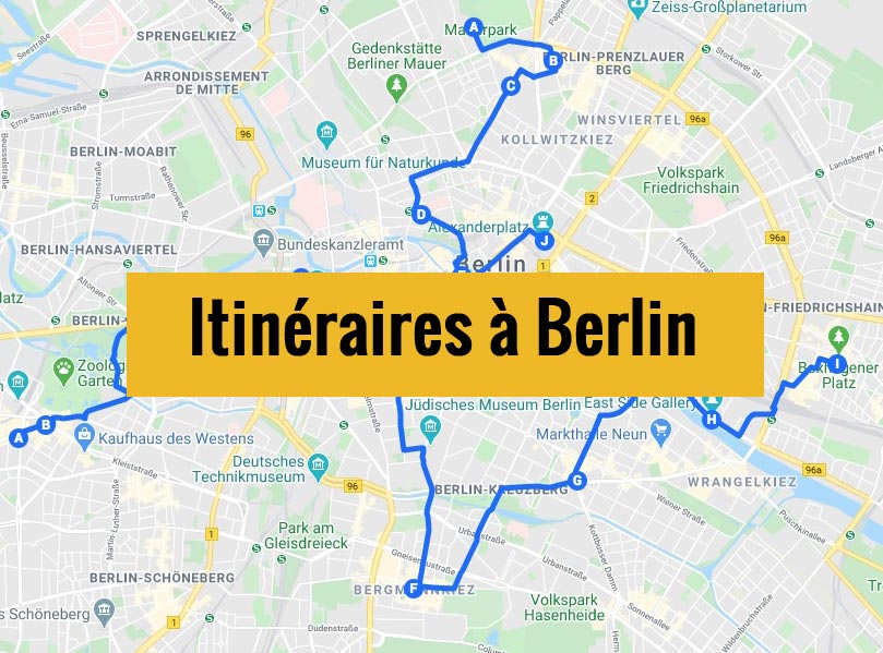 Itinéraires détaillés pour visiter Berlin (Allemagne) en 2, 3 jours ou plus.