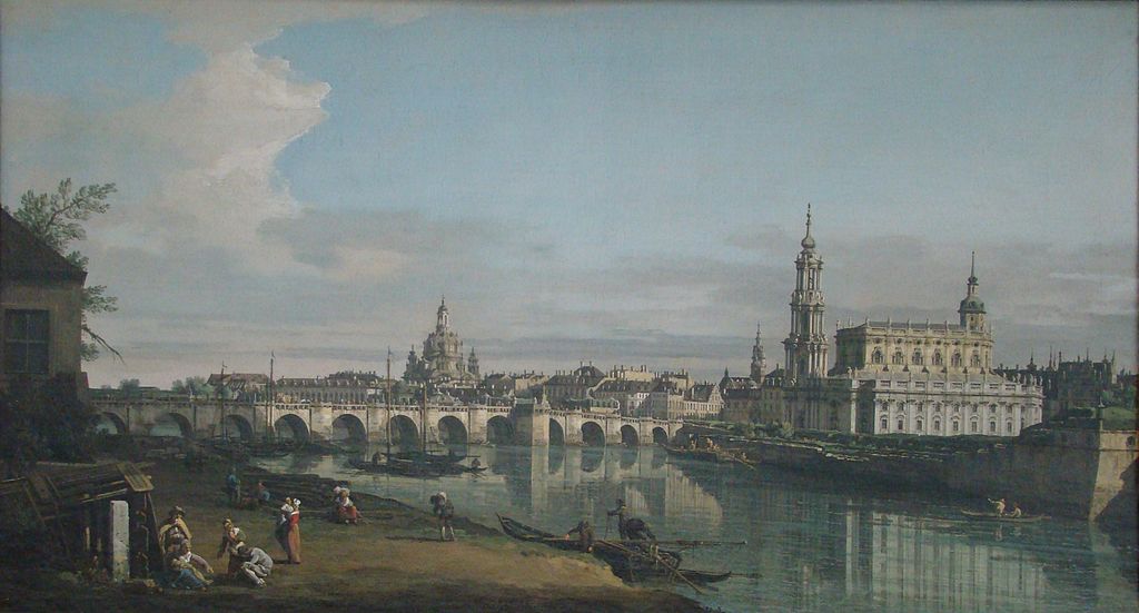 Paysage de Dresden vesr 1750 par Canaletto/Bellotto à la National Gallery of Ireland à Dublin