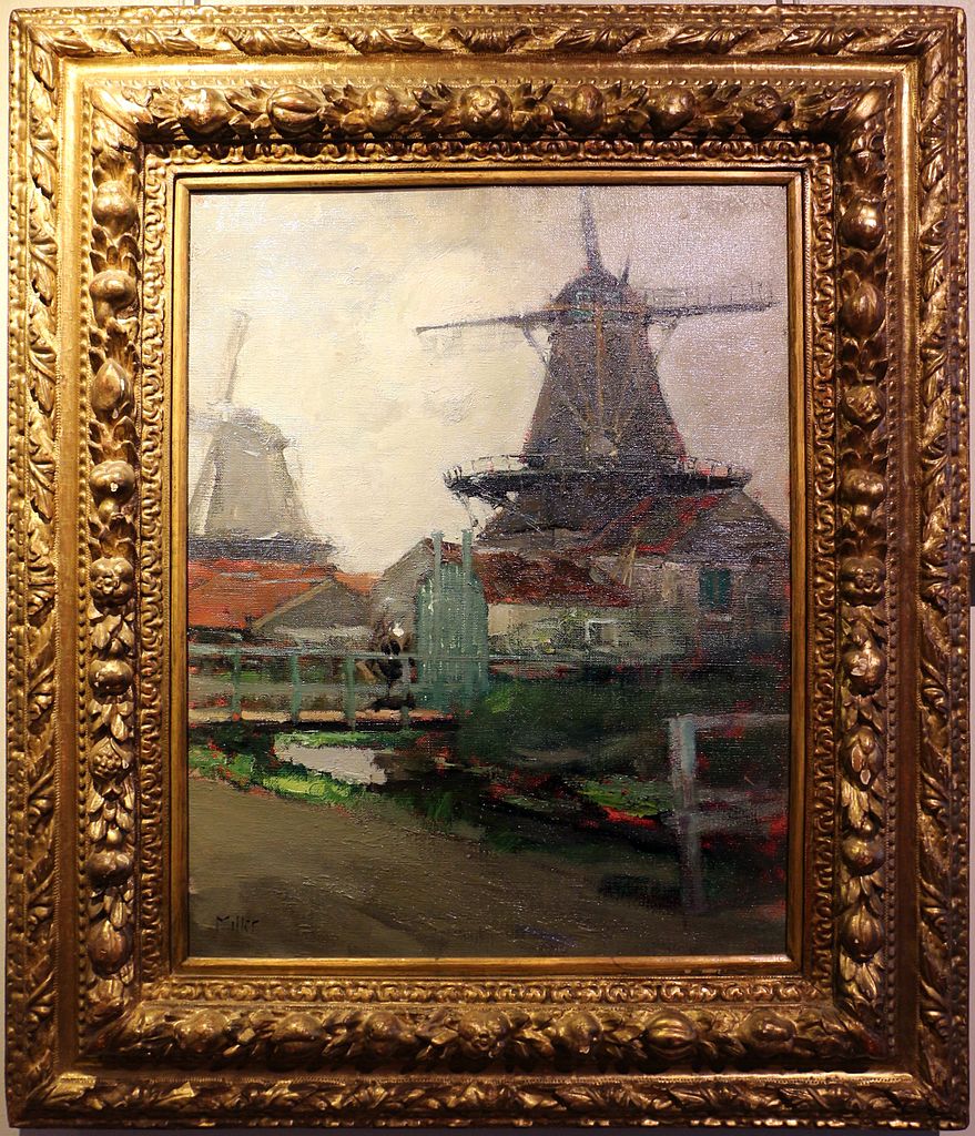 GAM de Genes / Nervi : Moulin à vent, tableau de Richard E. Miller vers 1900.