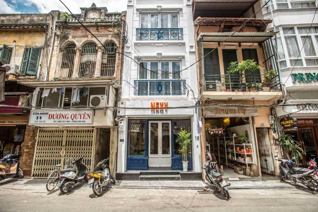 Façade de l'auberge de jeunesse Nexy hostel à Hanoi.