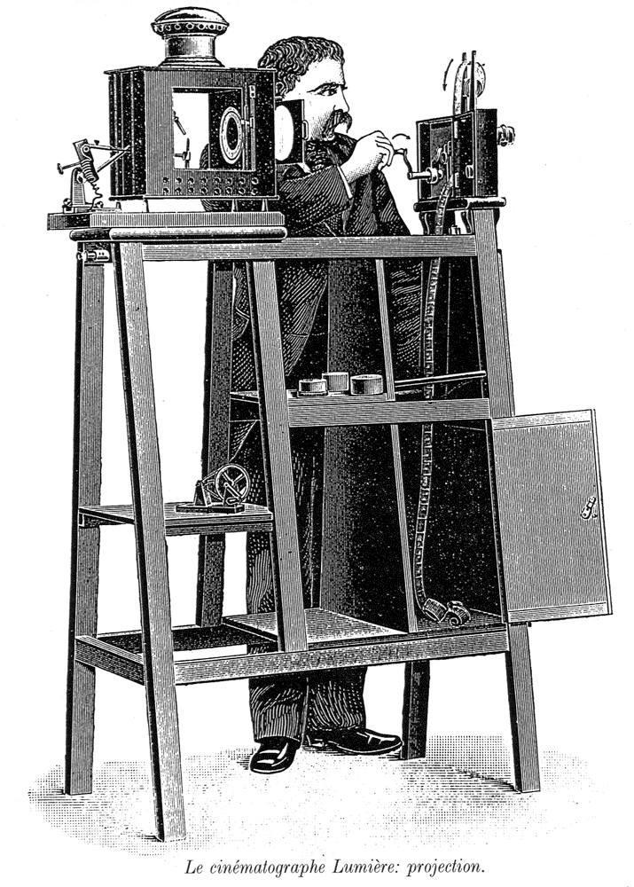 Le cinématographe, invention des frères Lumière.