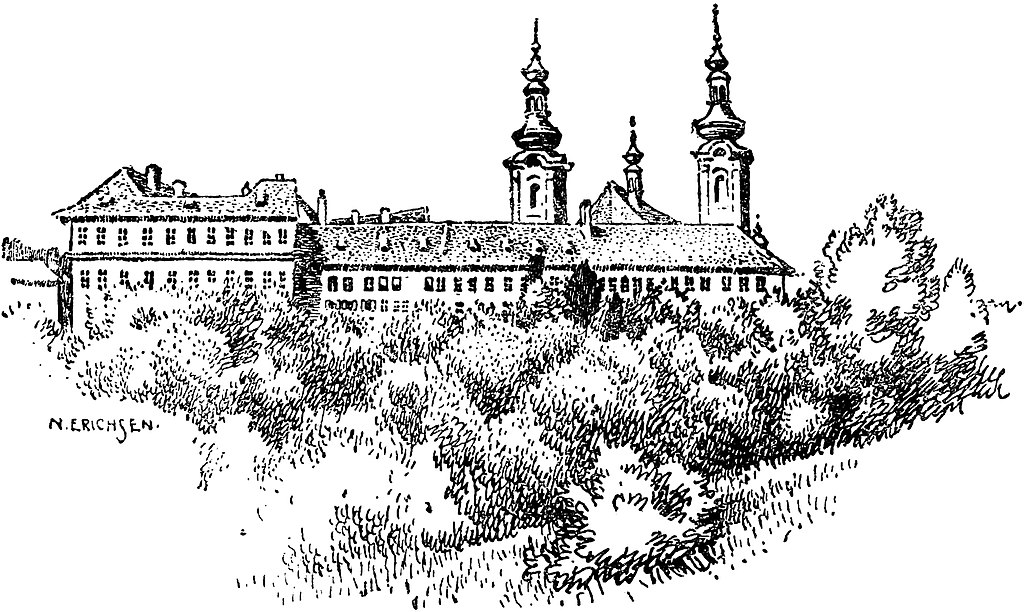 Illustration du monastère de Strahov à Prague.