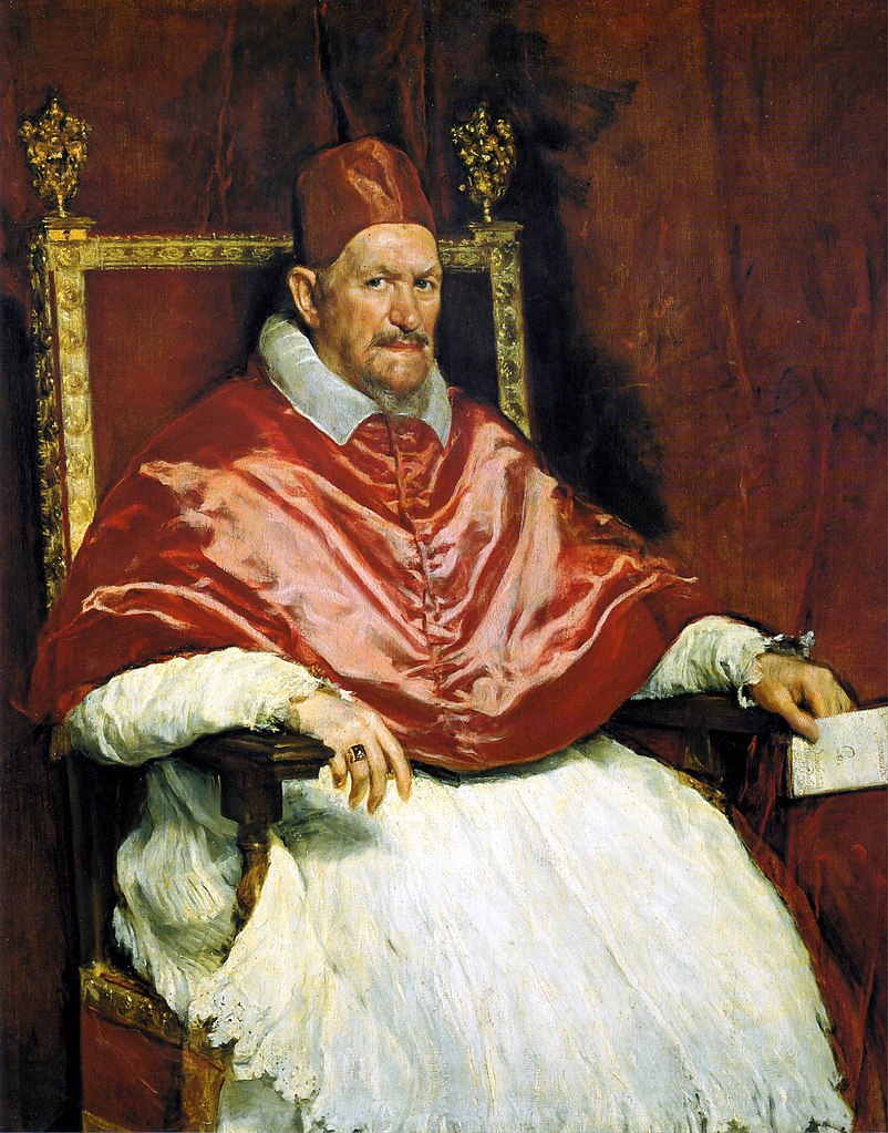 Portrait d’Innocent X par Diego Vélasquez (1650) à la Galeria Doria Pamphilj à Rome.