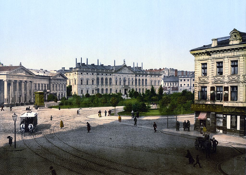 Place Krasinski à Varsovie vers 1900.