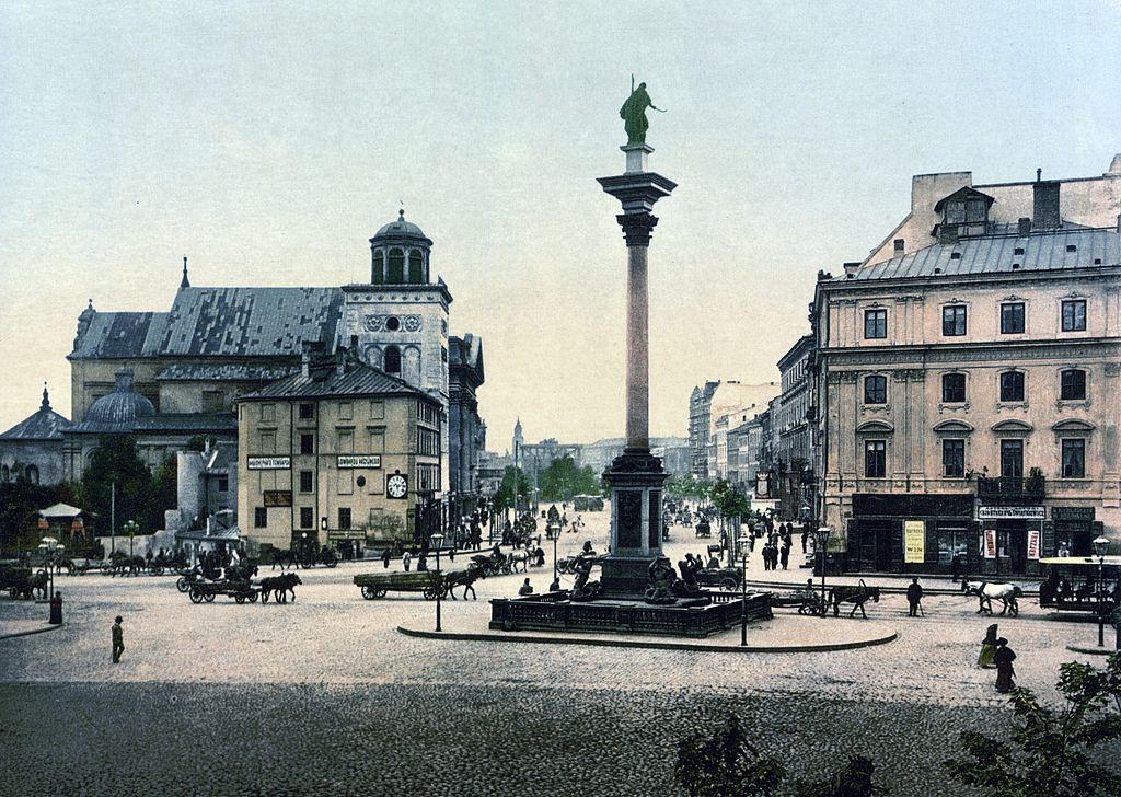 Place du Chateau Royal de Varsovie avec la statue de Jan III Waza vers 1900.